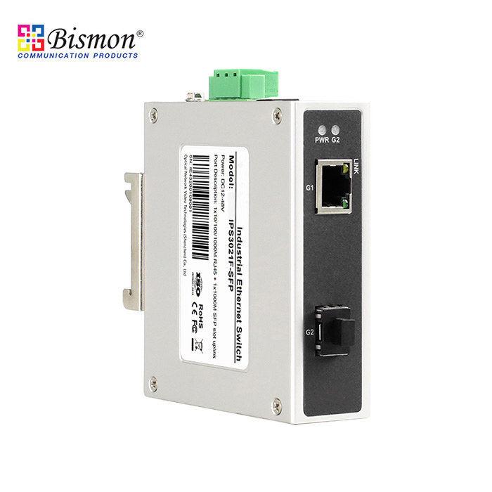 1Port-PoE-10-100-1000Base-T-to-1xSFP-Fiber-Industrial-Switch